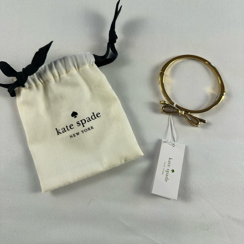 Kate Spade Gold and Rhinestone Bow Bracelet
